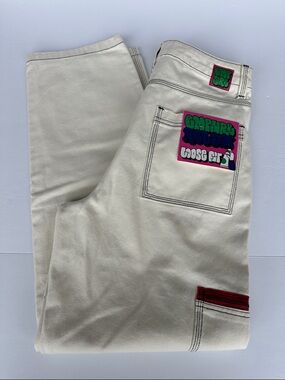Y2K Empyre Tori Cream Denim Cargo Pants | Streetwear Skater Girl | Size 8